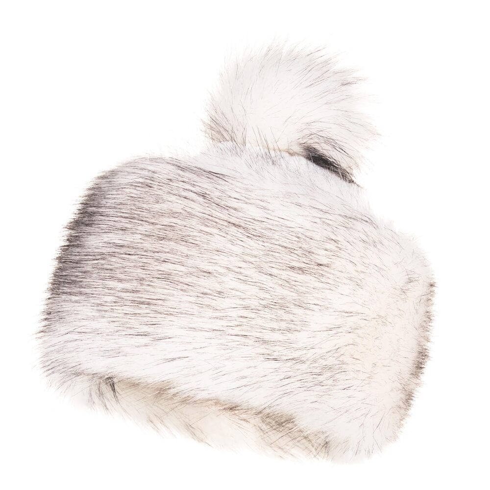 5620 Classic Pom Hat - Faux Fur Trim Hats - Warm Winter Cap One Size, White